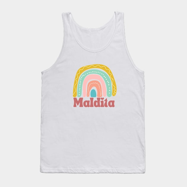 Philippines tagalog Filipina - Maldita cute rainbow Tank Top by CatheBelan